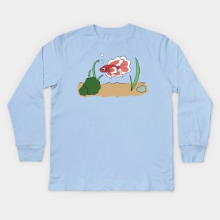 Betta Fish Kids Long Sleeve T-Shirt